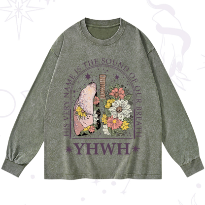 Purplehecate His Very Name Is The Sound Of Our Breath Washed Long Sleeve Shirt