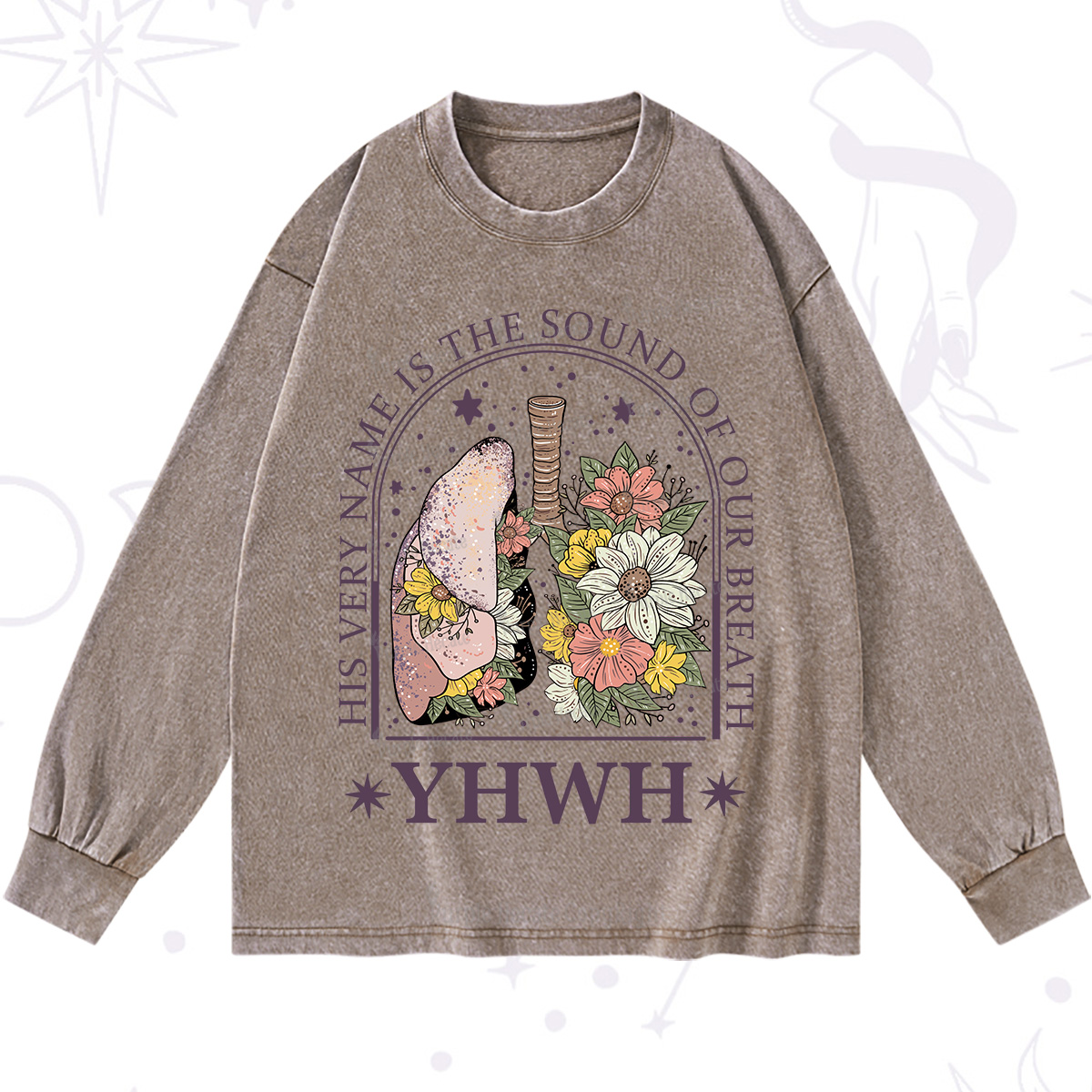Purplehecate His Very Name Is The Sound Of Our Breath Washed Long Sleeve Shirt