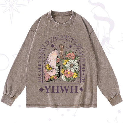 Purplehecate His Very Name Is The Sound Of Our Breath Washed Long Sleeve Shirt