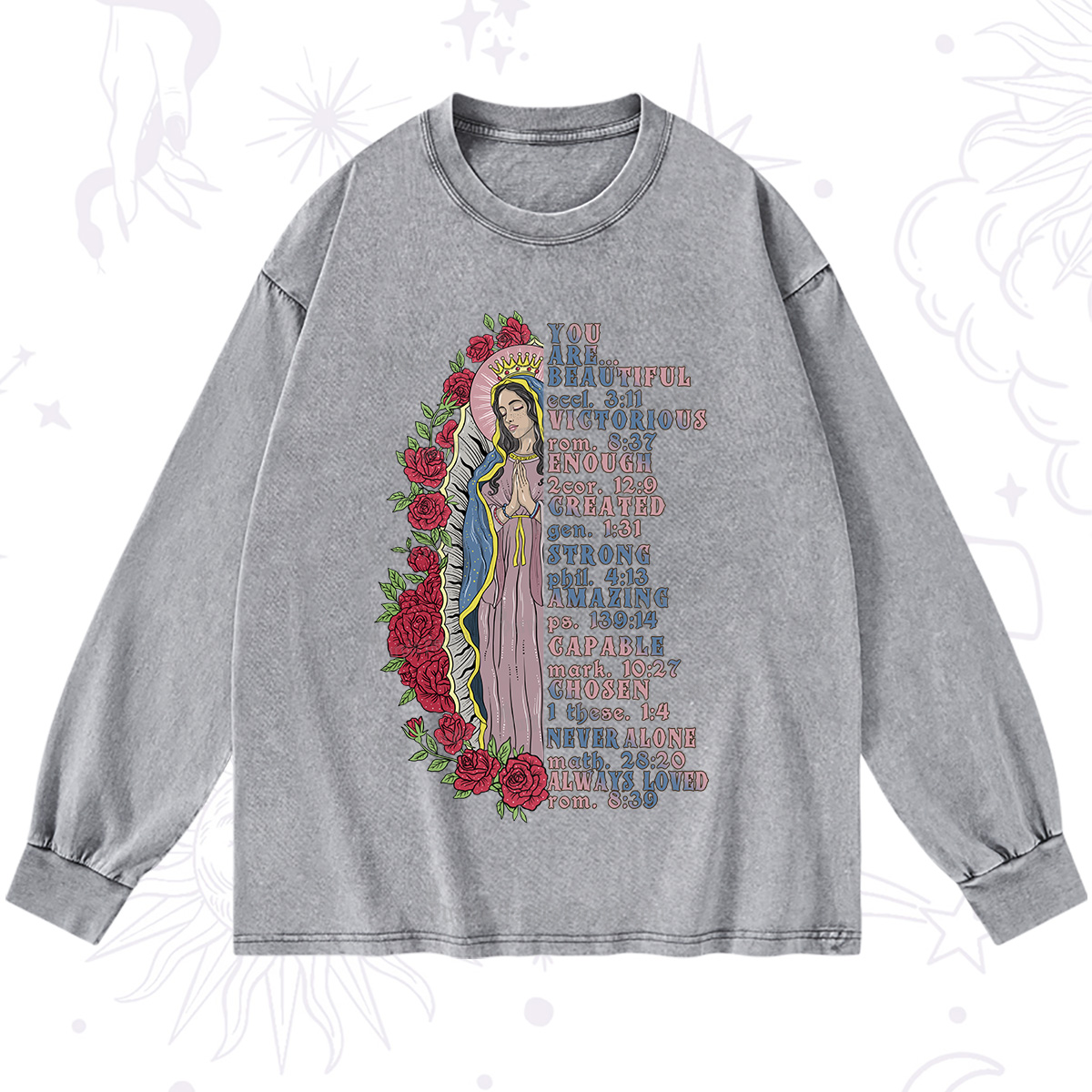 Purplehecate Biblical Blessings Washed Long Sleeve Shirt
