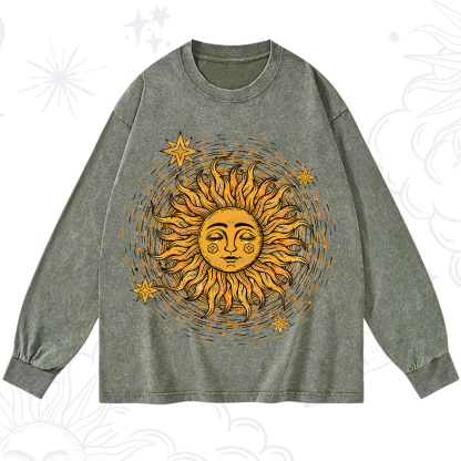 Purplehecate Celestial Sun Washed Long Sleeve Shirt