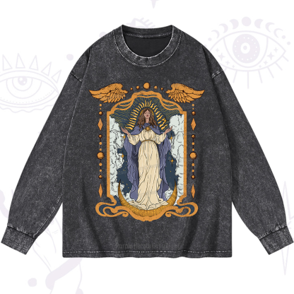 Purplehecate Holy Guardian Washed Long Sleeve Shirt