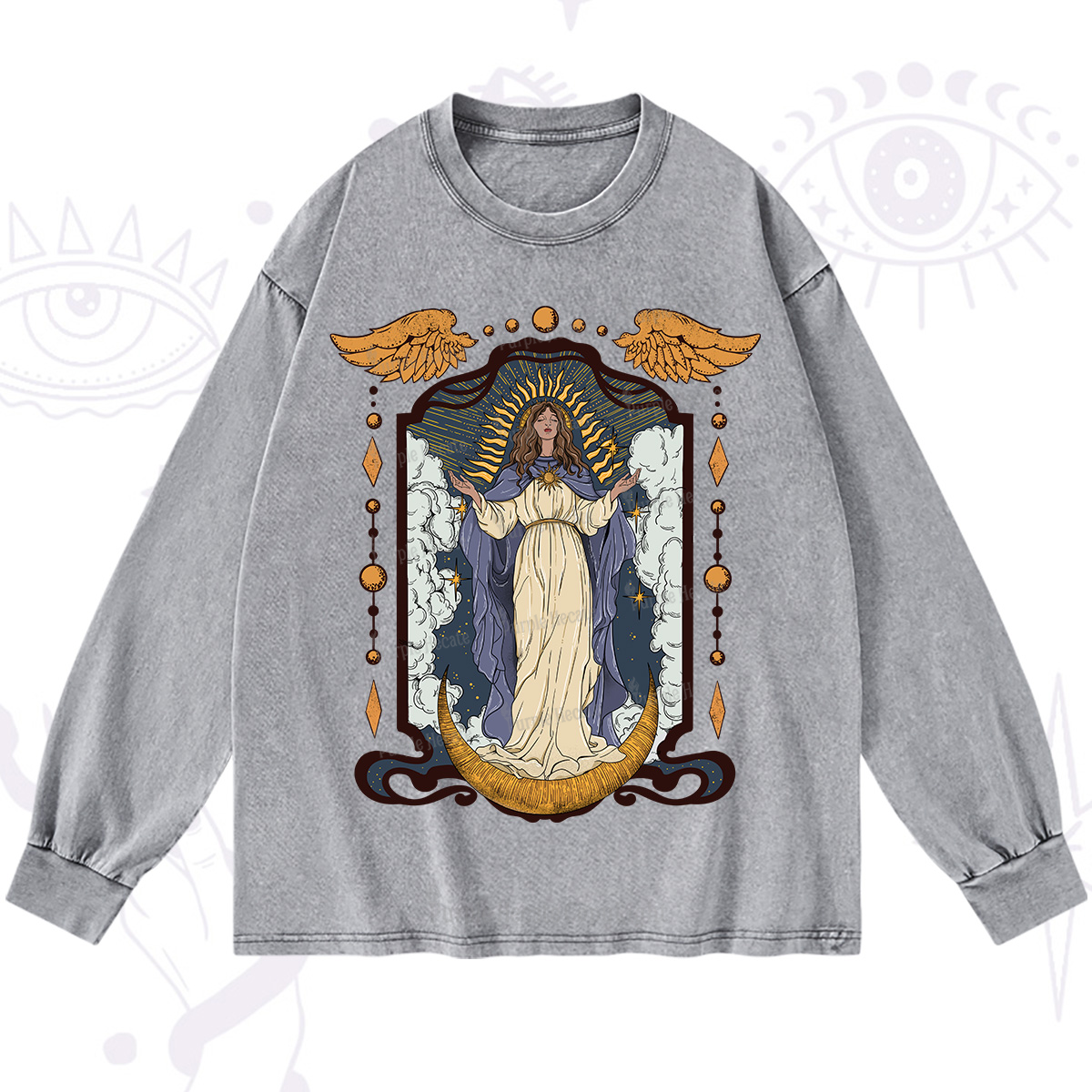 Purplehecate Holy Guardian Washed Long Sleeve Shirt
