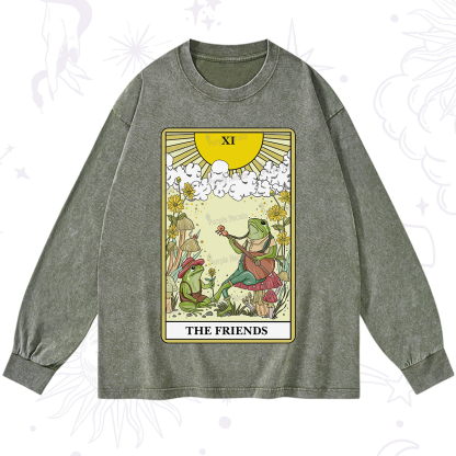 Purplehecate The Friends Tarot Card Washed Long Sleeve Shirt