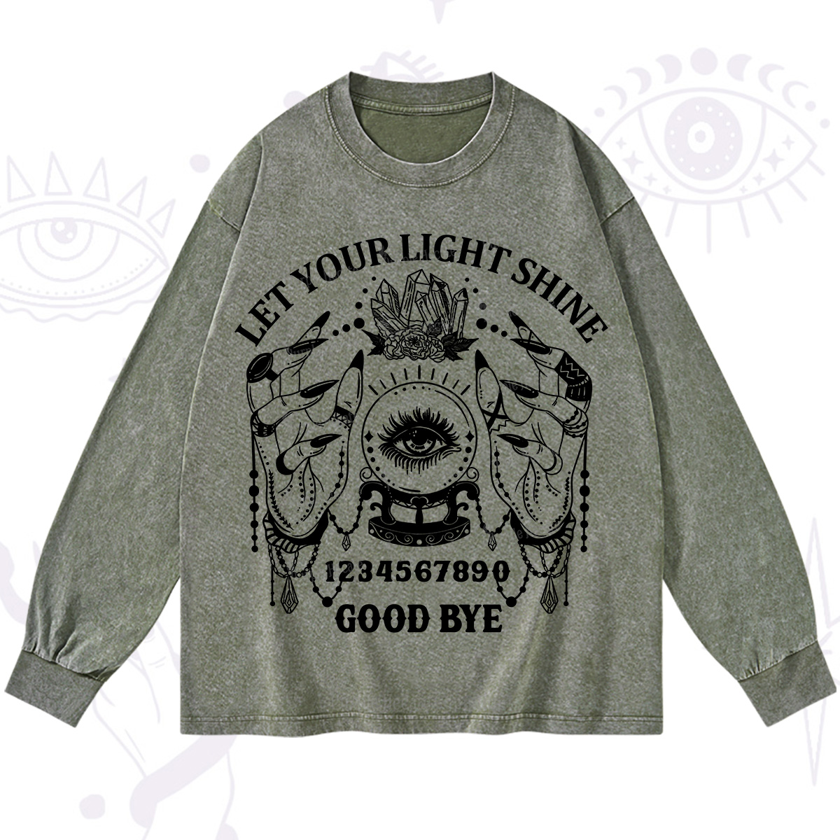 Purplehecate Let Your Light Shine Washed Long Sleeve Shirt
