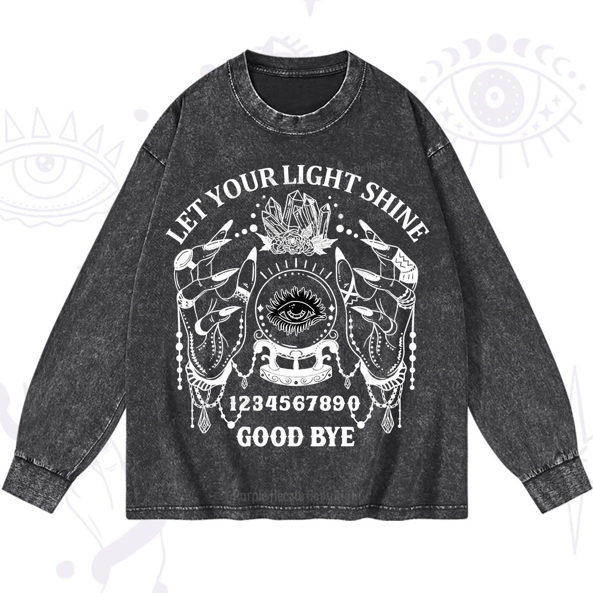Purplehecate Let Your Light Shine Washed Long Sleeve Shirt