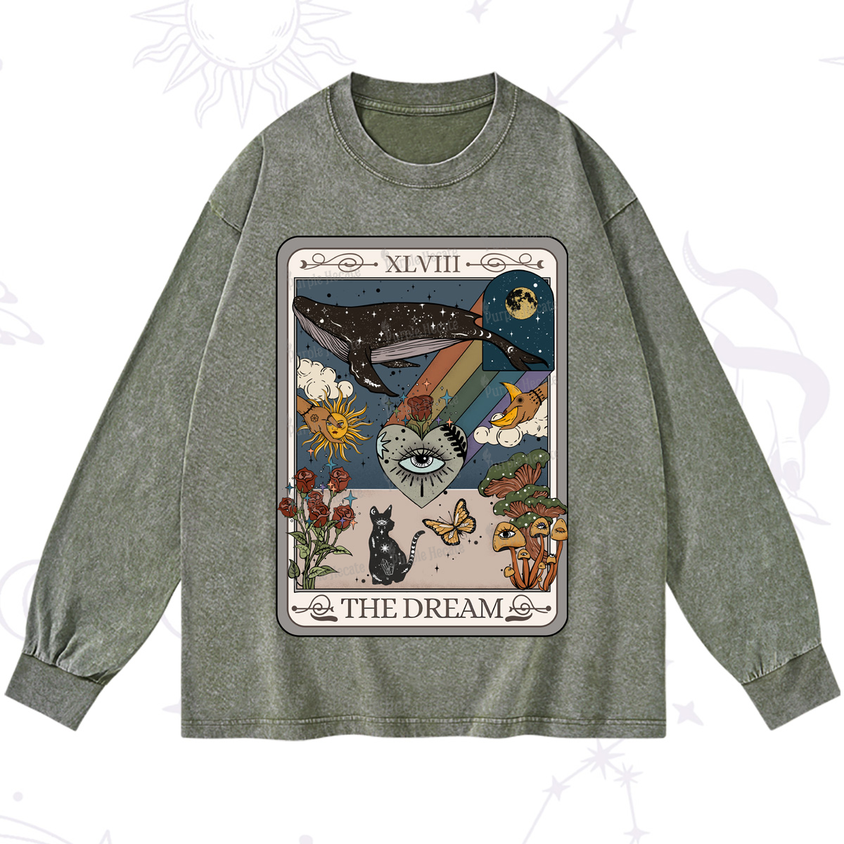 Purplehecate The Dream Tarot Washed Long Sleeve Shirt