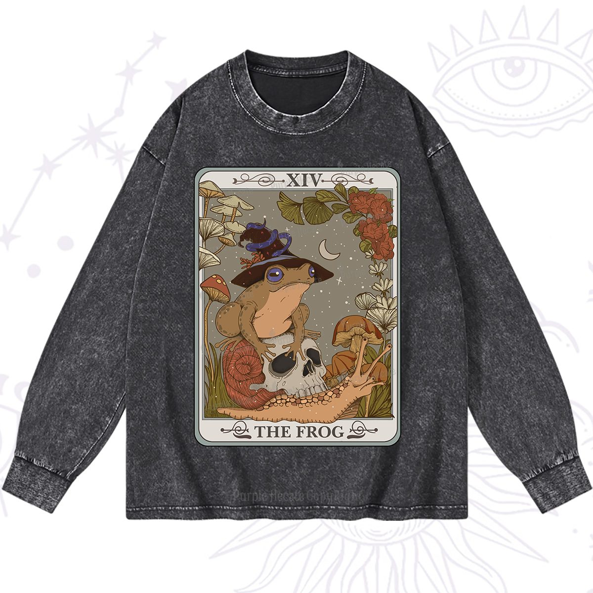 Purplehecate The Frog Tarot Washed Long Sleeve Shirt