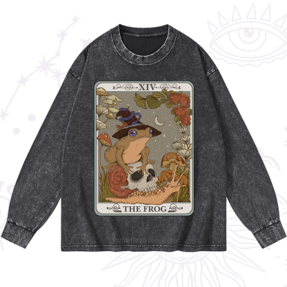 Purplehecate The Frog Tarot Washed Long Sleeve Shirt