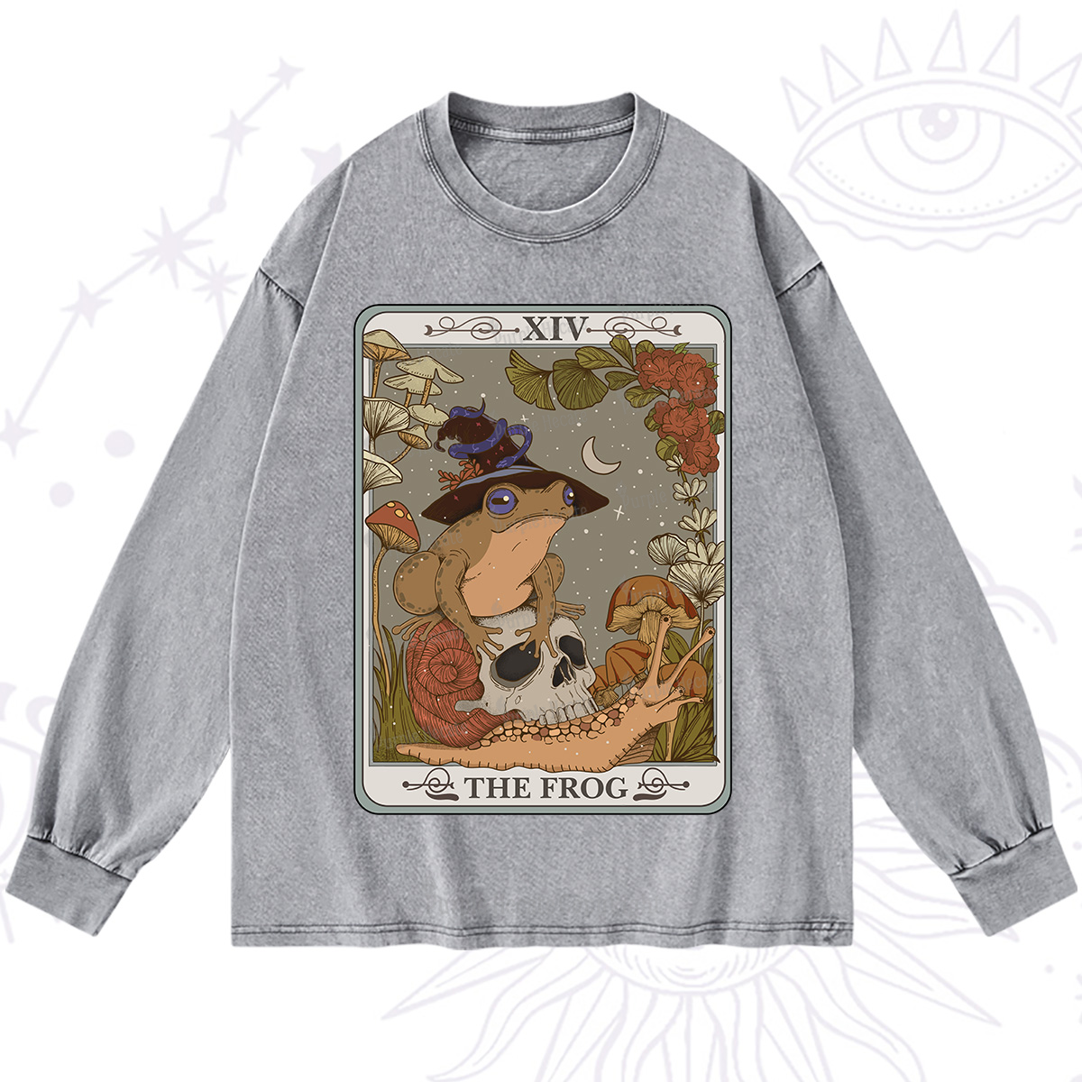 Purplehecate The Frog Tarot Washed Long Sleeve Shirt