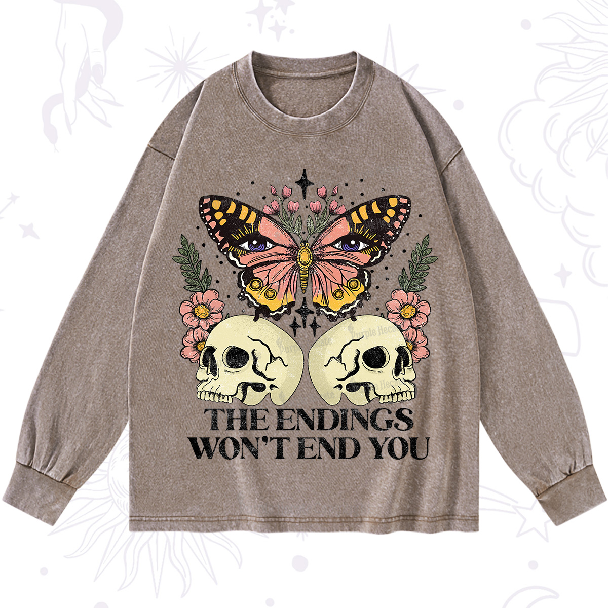 Purplehecate The Endings Won't End You Washed Long Sleeve Shirt
