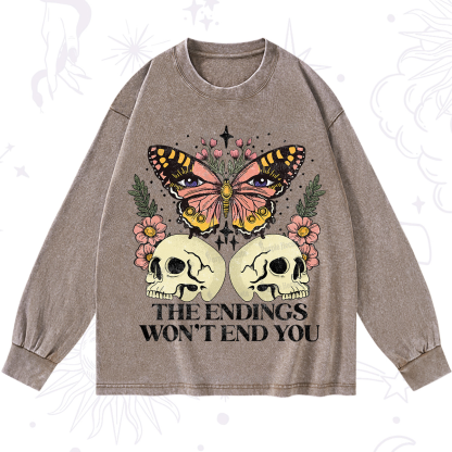 Purplehecate The Endings Won't End You Washed Long Sleeve Shirt