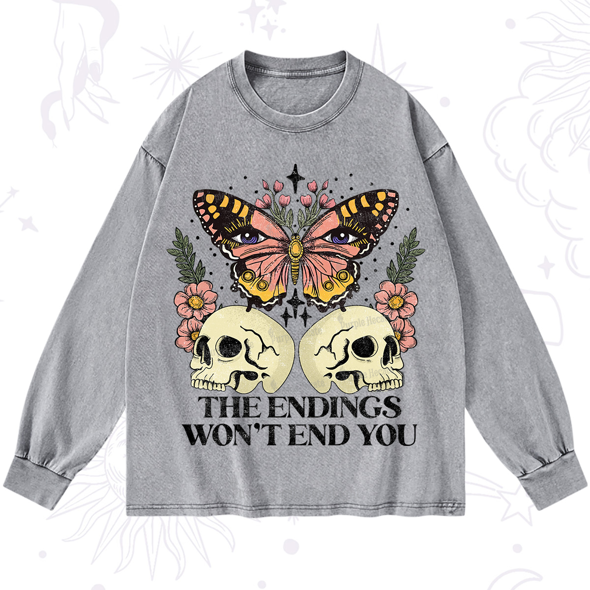 Purplehecate The Endings Won't End You Washed Long Sleeve Shirt