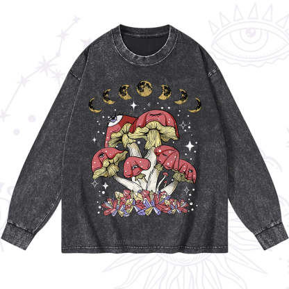 Purplehecate Magic Mushroom Washed Long Sleeve Shirt