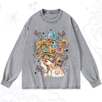 Purplehecate Crystal Goddess Washed Long Sleeve Shirt
