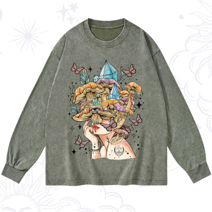 Purplehecate Crystal Goddess Washed Long Sleeve Shirt