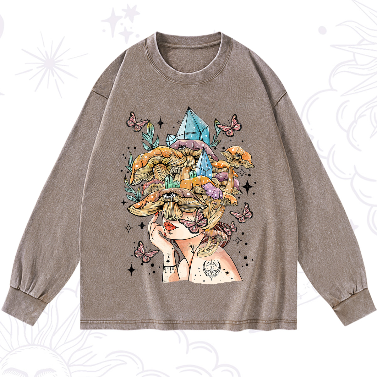 Purplehecate Crystal Goddess Washed Long Sleeve Shirt