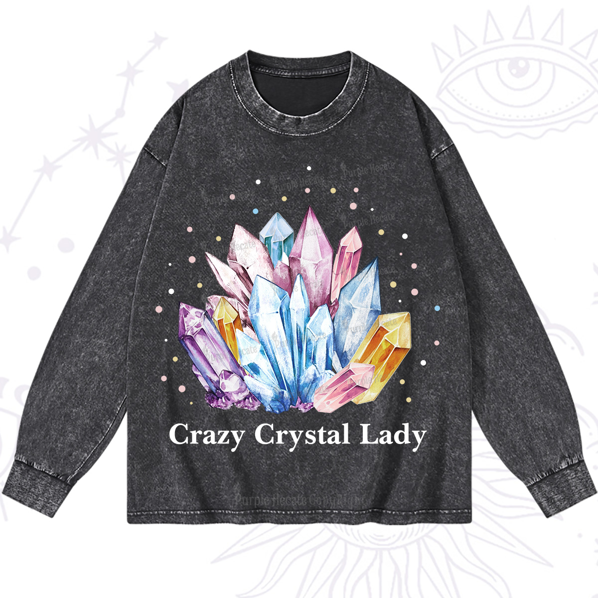 Purplehecate Crazy Crystal Washed Long Sleeve Shirt