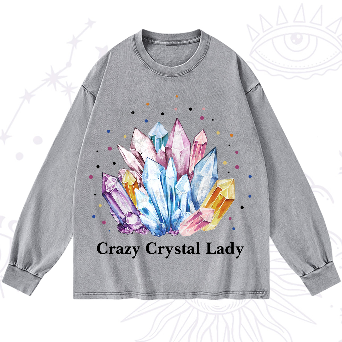 Purplehecate Crazy Crystal Washed Long Sleeve Shirt