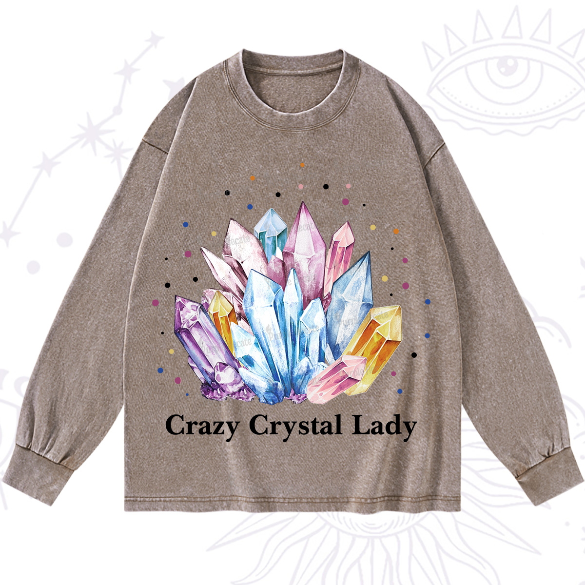 Purplehecate Crazy Crystal Washed Long Sleeve Shirt