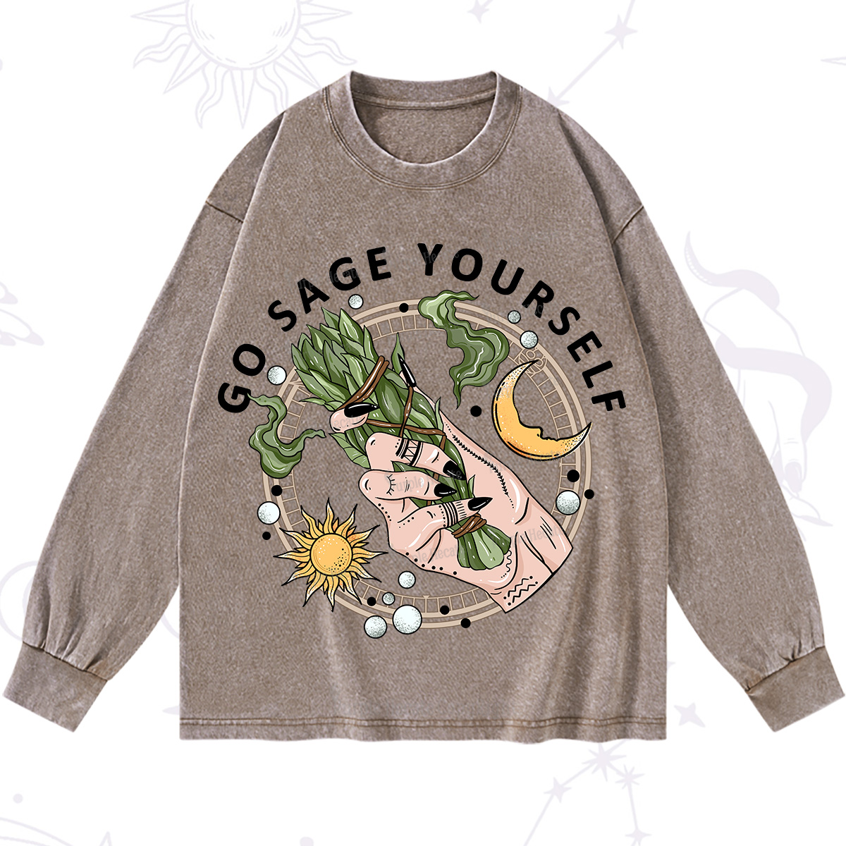 Purplehecate Go Sage Yourself Washed Long Sleeve Shirt