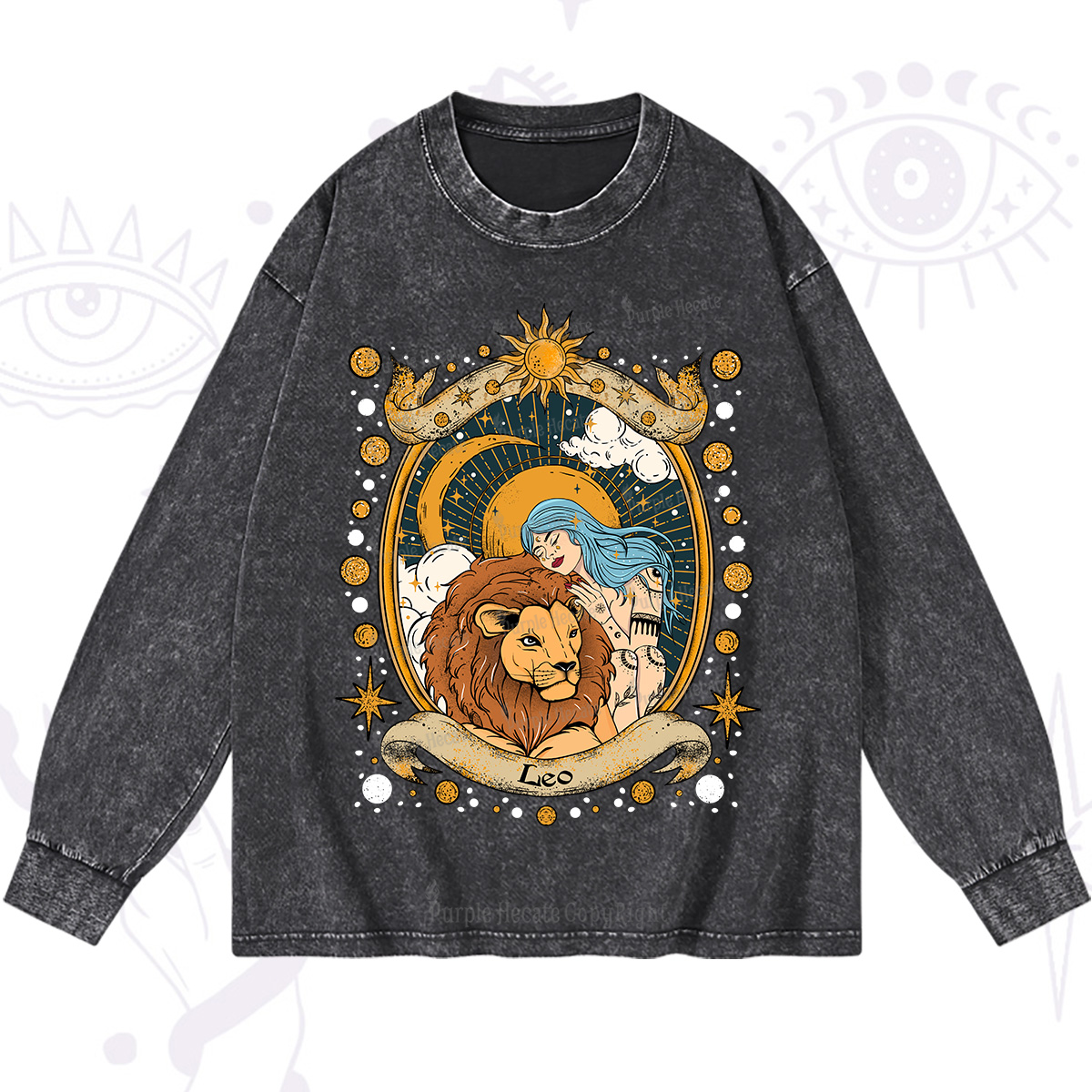 Purplehecate Leo Radiance Zodiac Washed Long Sleeve Shirt