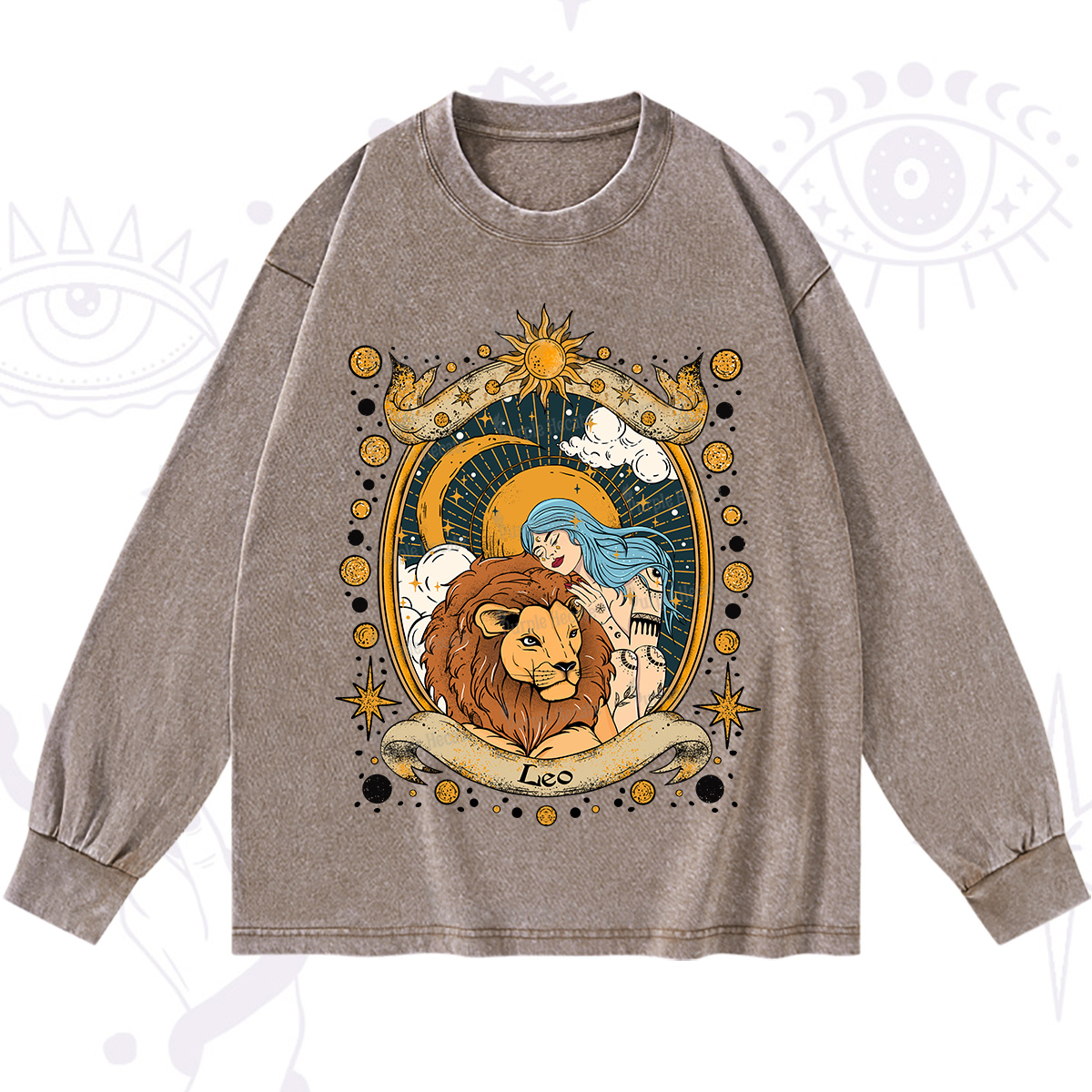 Purplehecate Leo Radiance Zodiac Washed Long Sleeve Shirt