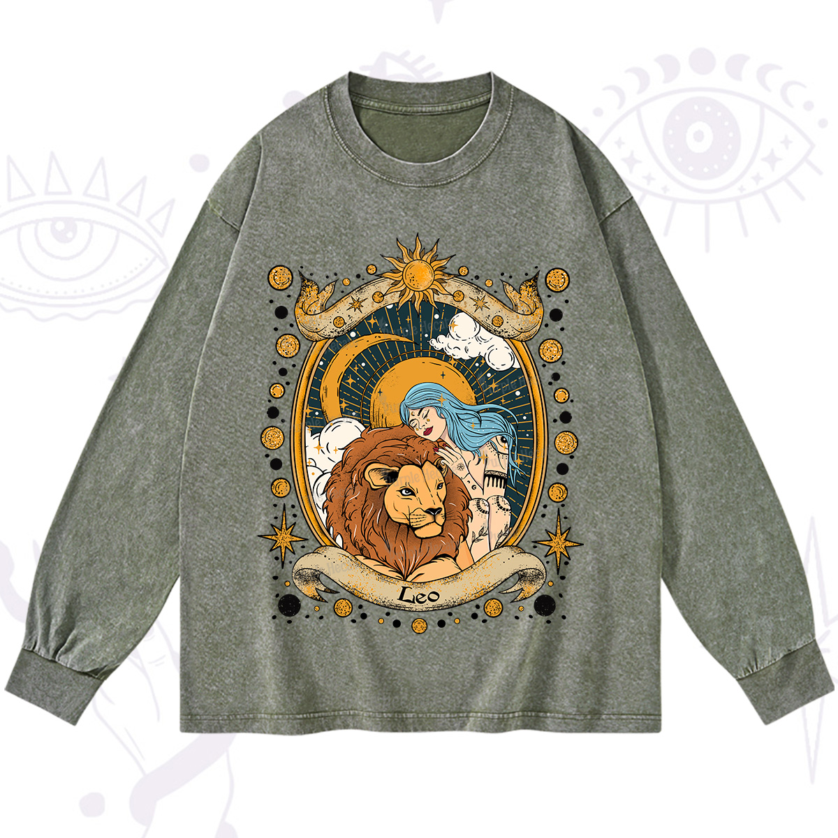 Purplehecate Leo Radiance Zodiac Washed Long Sleeve Shirt