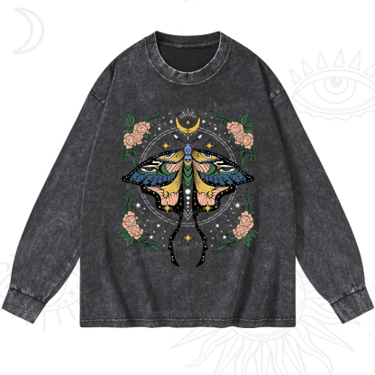 Purplehecate Mystical Moth Washed Long Sleeve Shirt
