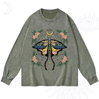 Purplehecate Mystical Moth Washed Long Sleeve Shirt