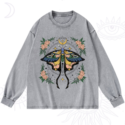 Purplehecate Mystical Moth Washed Long Sleeve Shirt
