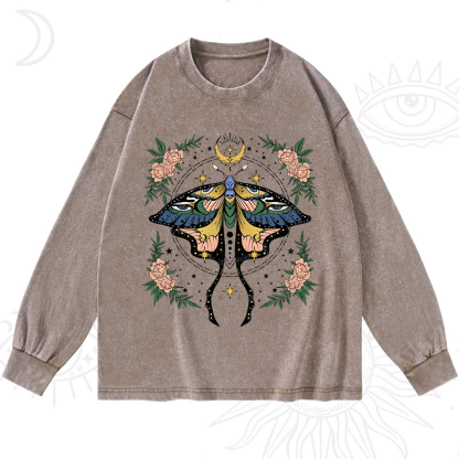 Purplehecate Mystical Moth Washed Long Sleeve Shirt