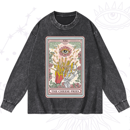Purplehecate The Cheese Fries Tarot Washed Long Sleeve Shirt