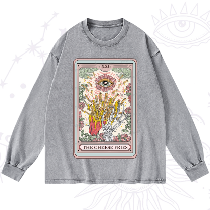 Purplehecate The Cheese Fries Tarot Washed Long Sleeve Shirt