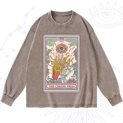 Purplehecate The Cheese Fries Tarot Washed Long Sleeve Shirt