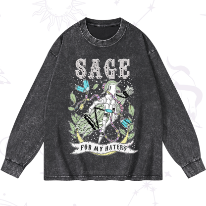 Purplehecate Sage For My Haters Washed Long Sleeve Shirt