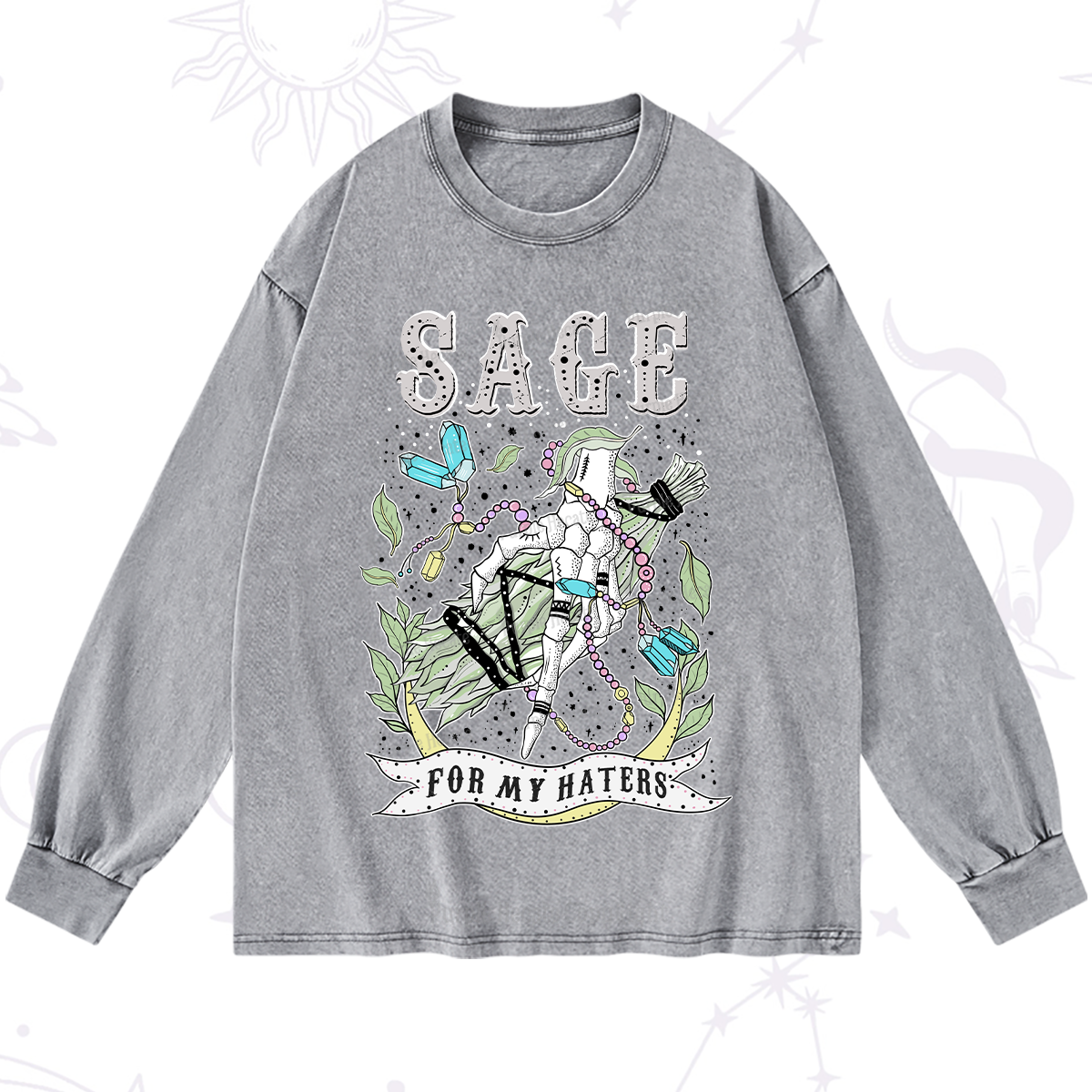 Purplehecate Sage For My Haters Washed Long Sleeve Shirt