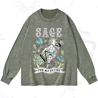 Purplehecate Sage For My Haters Washed Long Sleeve Shirt