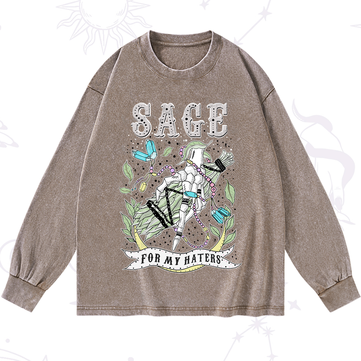 Purplehecate Sage For My Haters Washed Long Sleeve Shirt