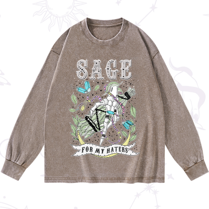 Purplehecate Sage For My Haters Washed Long Sleeve Shirt