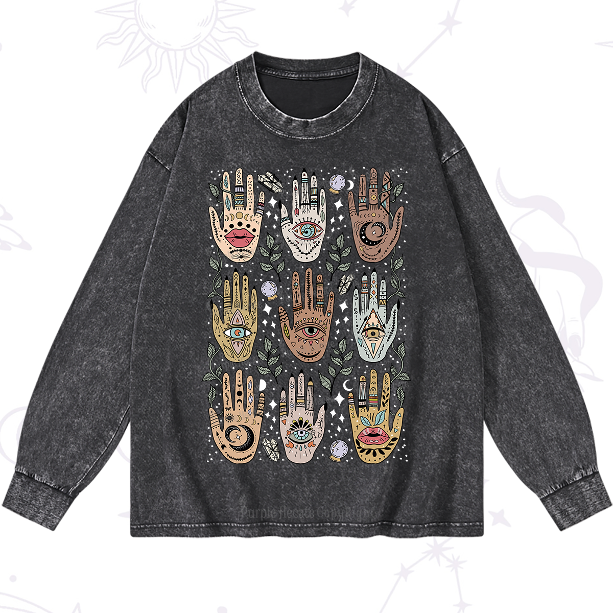 Purplehecate Helping Hands Washed Long Sleeve Shirt