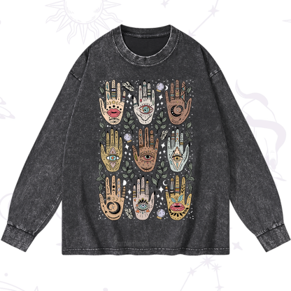 Purplehecate Helping Hands Washed Long Sleeve Shirt