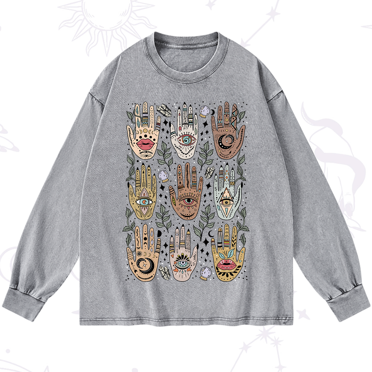 Purplehecate Helping Hands Washed Long Sleeve Shirt