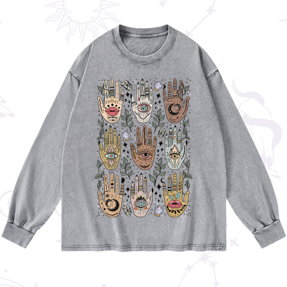 Purplehecate Helping Hands Washed Long Sleeve Shirt