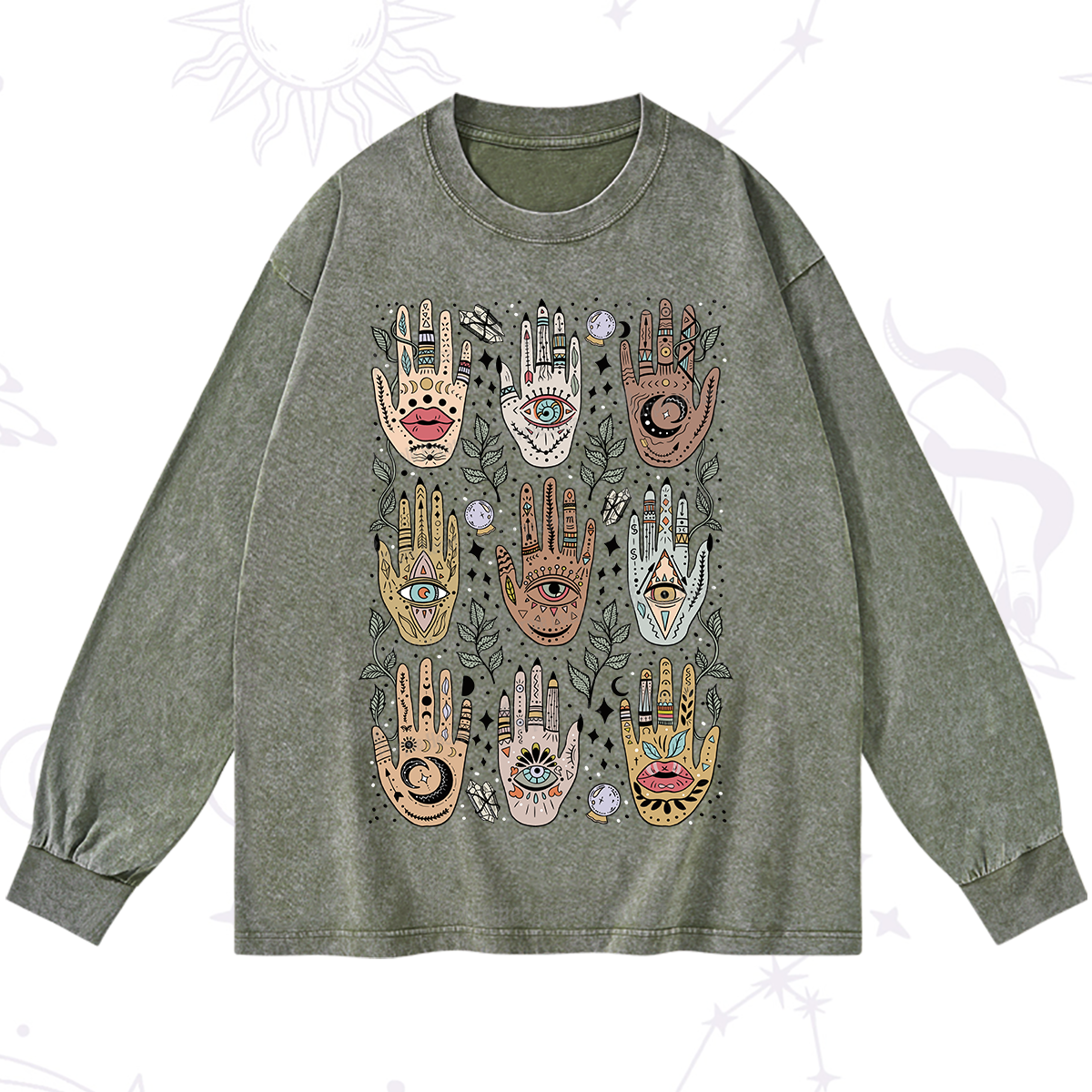 Purplehecate Helping Hands Washed Long Sleeve Shirt