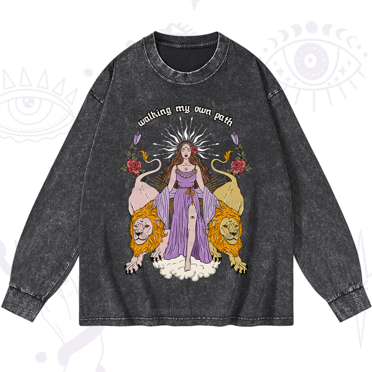 Purplehecate The Goddess Walking My Own Path Washed Long Sleeve Shirt
