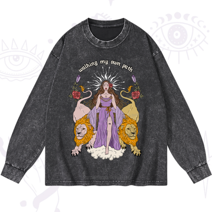 Purplehecate The Goddess Walking My Own Path Washed Long Sleeve Shirt