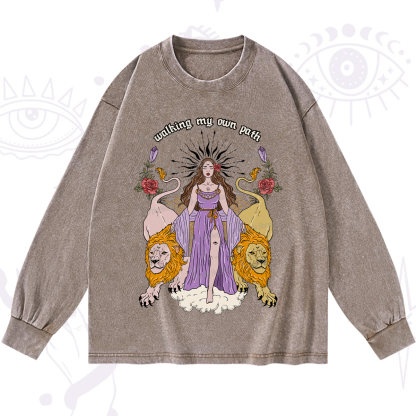 Purplehecate The Goddess Walking My Own Path Washed Long Sleeve Shirt