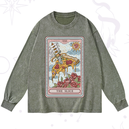 Purplehecate The Slice Food Tarot Washed Long Sleeve Shirt