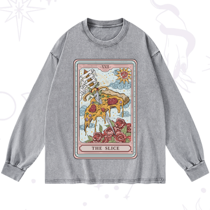 Purplehecate The Slice Food Tarot Washed Long Sleeve Shirt